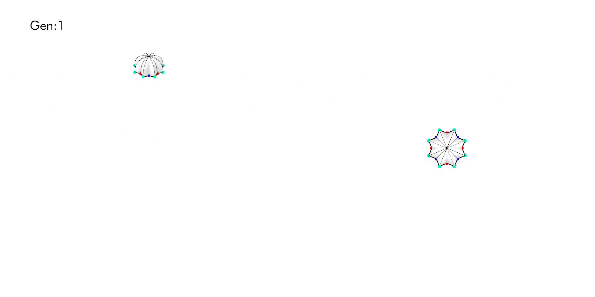 Animated variation of a recursively generated muqarnas form