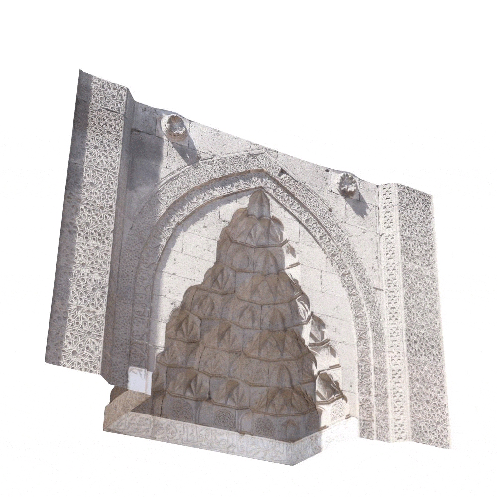 Animated digital reconstruction of a Seljuk portal muqarnas
