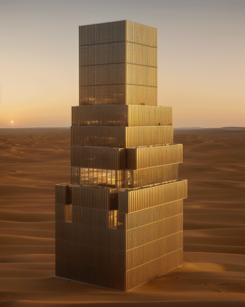 Animated AI-generated tower study
