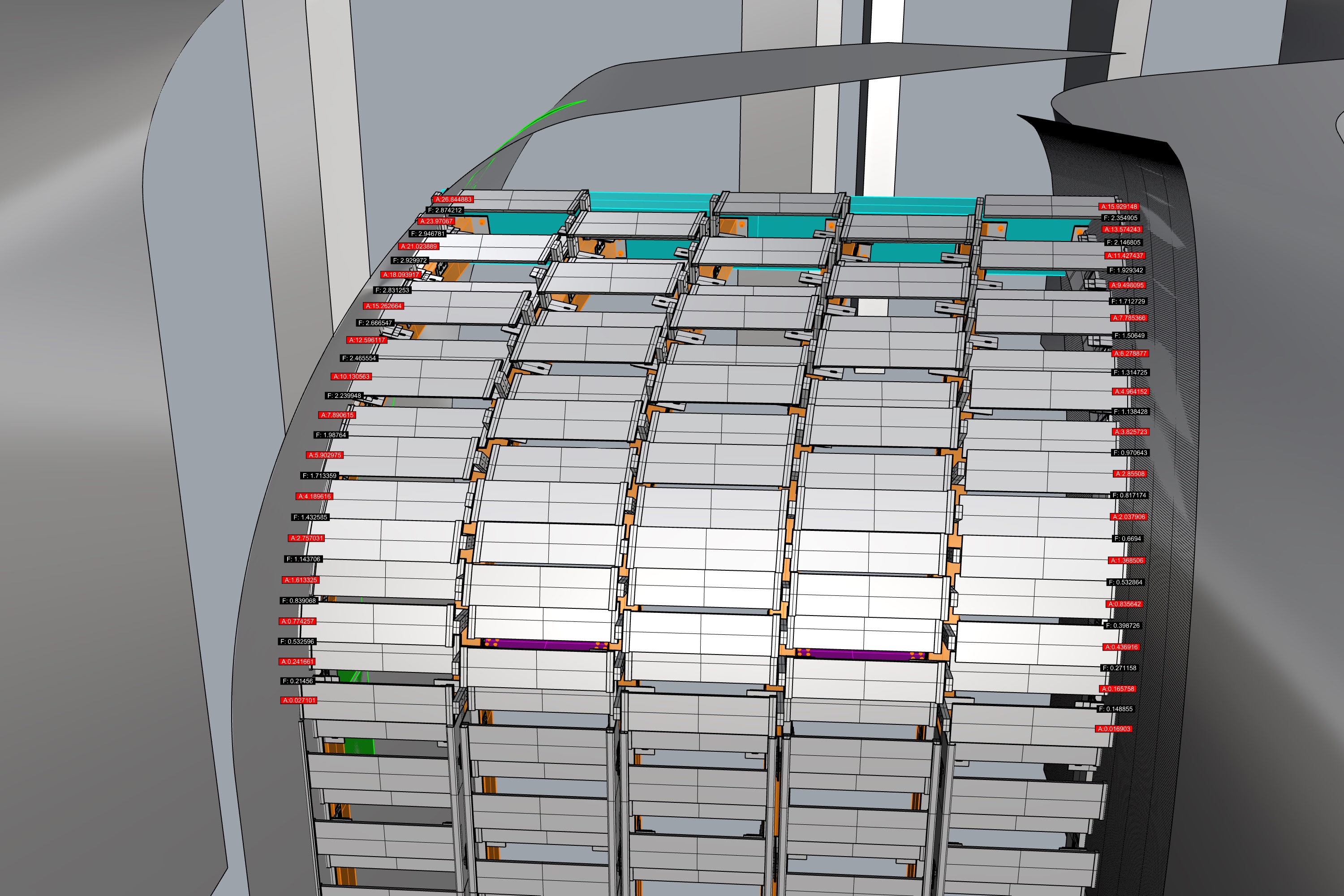 Detailed three-dimensional model of a Central Bank of Iraq facade bay