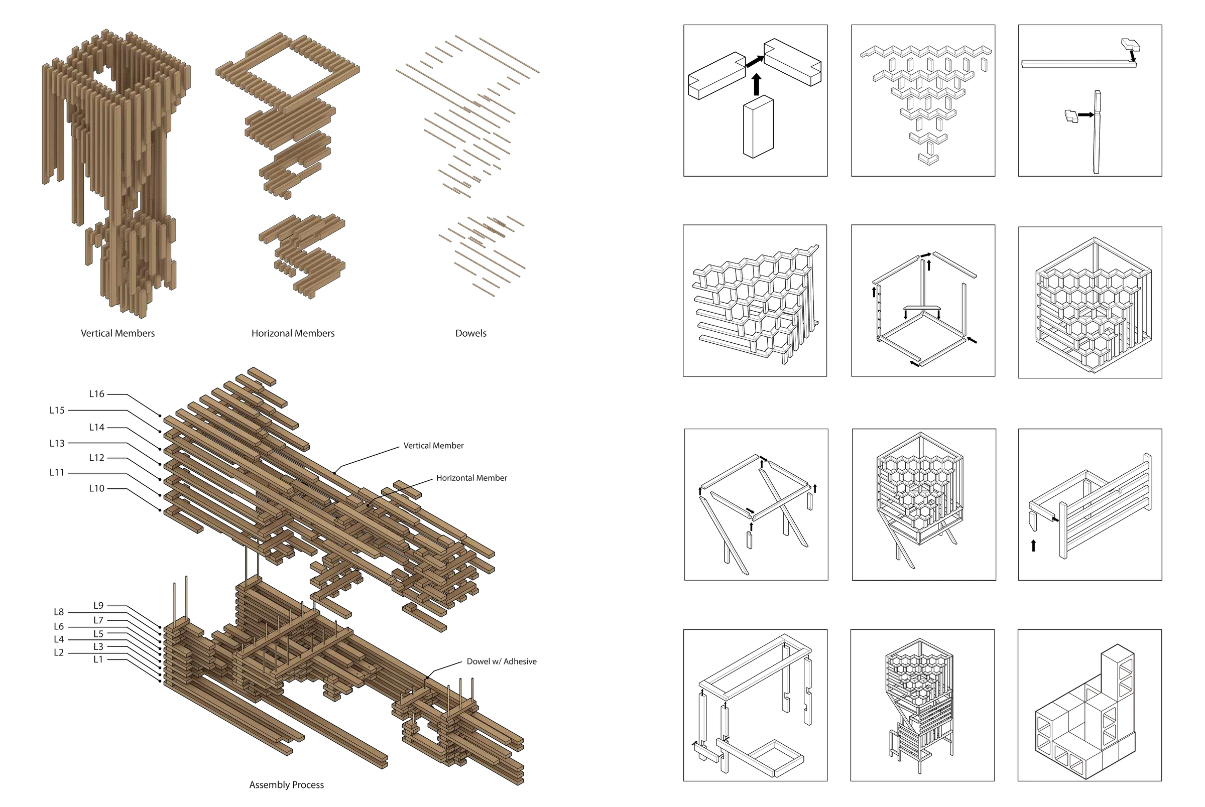 Prototype student work, Daniel Ragona + Eva Monson + Ian Rudert + Christina Aliatimi; Mackenzie Dolle + Hunter Shaffer + Michael Wallace + Hadley Melton